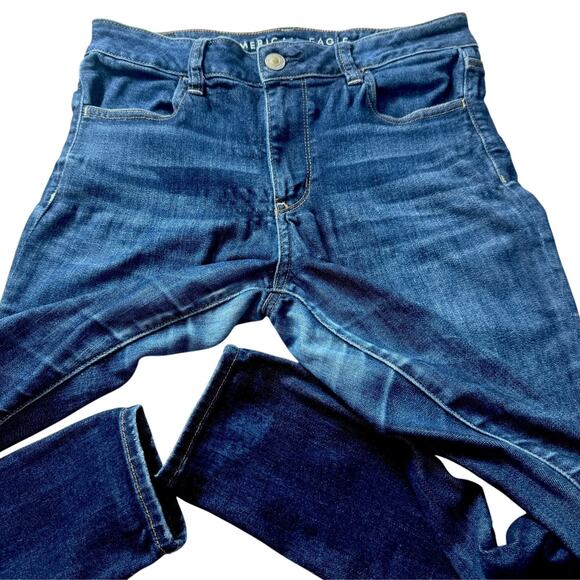 AEO Next Level Stretch Hi-Rise Jegging Jeans 10 READ Minimalist Skinny Retro - Picture 7 of 16